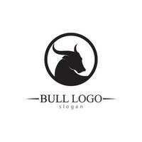 stier hoorn en buffel logo en symbolen sjabloon pictogrammen app vector