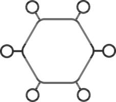 cel molecuul icoon in zwart schets. vector