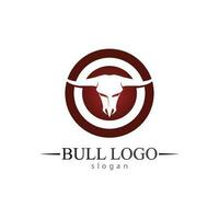 stier hoorn en buffel logo en symbolen sjabloon pictogrammen app vector