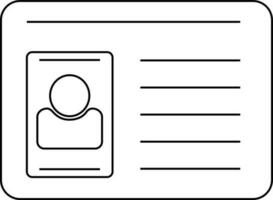 identificatie kaart in zwart lijn kunst. vector