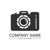 fotografie camera logo pictogram vector ontwerpsjabloon geïsoleerd op zwarte achtergrond