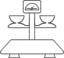 illustratie van balans schaal met horloge. vector