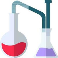 beker met chemisch experiment buis. vector