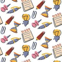 een patroon van schattig weinig stickers met elegant illustraties Aan de thema van de de werkwijze van schepping. naadloos achtergrond met modieus knus elementen. ideaal voor het drukken Aan textiel en papier vector