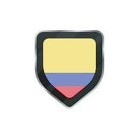 vlag van Colombia in grijs schild. vector