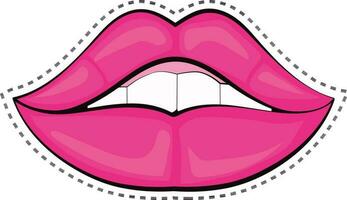vlak illustratie van vrouw mond met Open lippen. vector