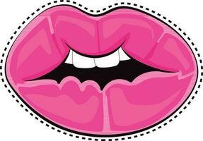 vector illustratie van Dames roze lippen.