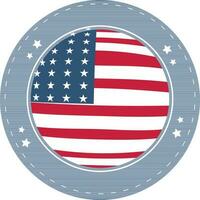 Amerikaans vlag kleuren insigne voor 4e van juli. vector