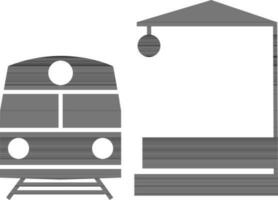 wit en zwart trein. vector