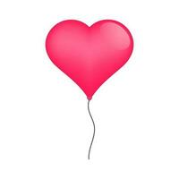 roze hart vorm ballon wth grijs draad. vector