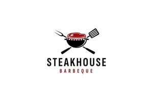 steak huis logo vector icoon illustratie