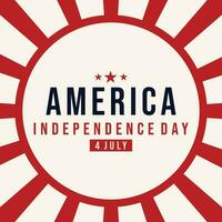 rood en wit sociaal media post sjabloon voor Amerika onafhankelijkheid dag evenement vector
