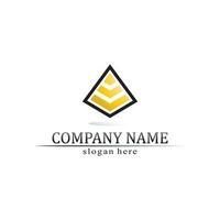 driehoek piramide logo ontwerp en vector symbool egyptische en logo business