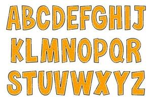 handgemaakt oranje brieven. kleur creatief kunst typografisch ontwerp vector