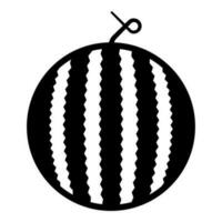 watermeloen rijp BES fruit zomer voedsel toetje icoon zwart kleur vector illustratie beeld vlak stijl