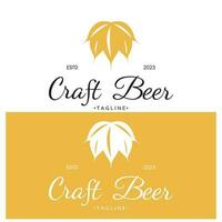bier logo sjabloon met wijnoogst ambacht tarwe.voor insigne, embleem, mout, bier bedrijf, bar, alcoholist drinken vector