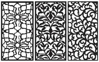 decoratief bloemen patronen, meetkundig sjabloon voor cnc laser snijdend vector