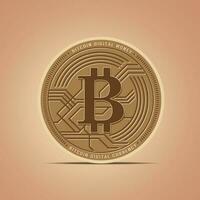 digitaal geld bitcoins vlak icoon vector illustratie