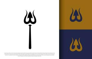 gemakkelijk drietand Poseidon bedrijf logo ontwerp vector