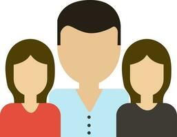 karakter van gezichtsloos vader met twee dochters voor familie concept. vector