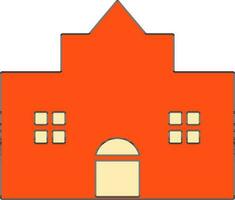 gebouw in oranje en room kleur. vector