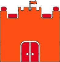 fort in rood en oranje kleur. vector