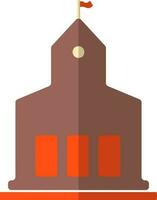 oranje en bruin kasteel in vlak illustratie. vector