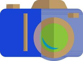 illustratie van een camera in blauw en groen kleur. vector