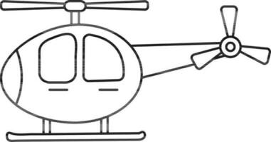 lijn kunst illustratie van helikopter. vector