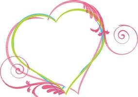 hart ontwerp in roze en groen kleur. vector