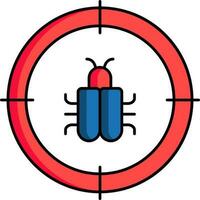 doelwit virus icoon in rood en blauw kleur. vector