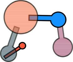 kleurrijk molecuul icoon. vlak stijl illustratie. vector