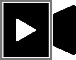 zwart en wit video camera met Speel knop. vector