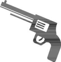 revolver in zwart en wit kleur. vector