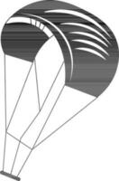 parachute in zwart en wit kleur. vector