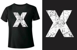 X typografie t-shirt ontwerp en vector-sjabloon vector