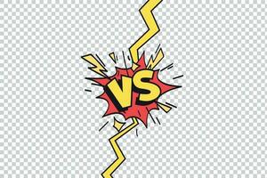 comics vs kader. versus bliksem straal grens, grappig vechten duel en strijd confrontatie geïsoleerd tekenfilm vector achtergrond