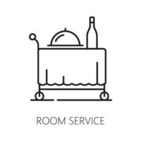 hotel kamer onderhoud trolley geïsoleerd dun lijn icoon vector