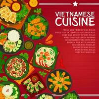 Vietnamees keuken voedsel menu bladzijde Hoes ontwerp vector