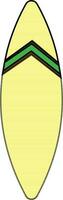 groen en geel surfboard in vlak stijl. vector