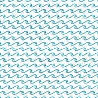 zee en oceaan blauw golven naadloos golvend patroon vector
