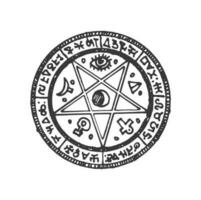 pentagram ster heilig mysticus occult talisman teken vector