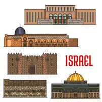 Israël oriëntatiepunten, Jeruzalem jammeren muur, tempels vector