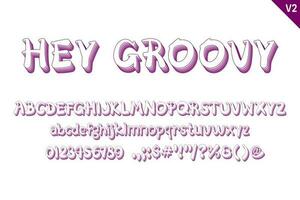 handgemaakt Hallo groovy brieven. kleur creatief kunst typografisch ontwerp vector