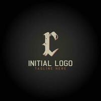 logo van c alfabet eerste gotisch stijl icoon ontwerp vector