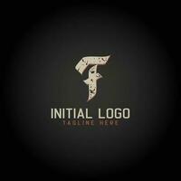 logo van t alfabet eerste gotisch stijl icoon ontwerp vector