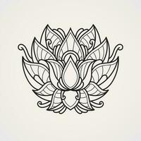 mandala met mooi lotus bloem vorm geven aan. geschikt voor henna- tatoeages kleur boeken. Islam Hindoe boeddhistisch Indië Pakistan Chinese Arabisch vector