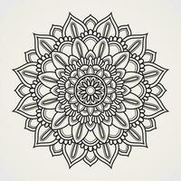 mandala met groot bloemblad bloemen. geschikt voor henna, tatoeages, kleur boeken vector