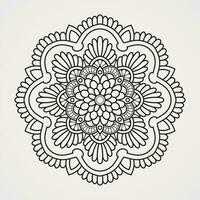 mandala circulaire patroon met bloem vorm geven aan. geschikt voor henna, tatoeages, kleur boeken vector