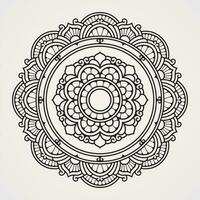 circulaire patroon met een mengsel van modern bloemvormig ornamenten. geschikt voor henna, tatoeages, foto's, kleur boeken. Islam, hindoe, boeddha, Indië, Pakistan, Chinese, Arabisch vector
